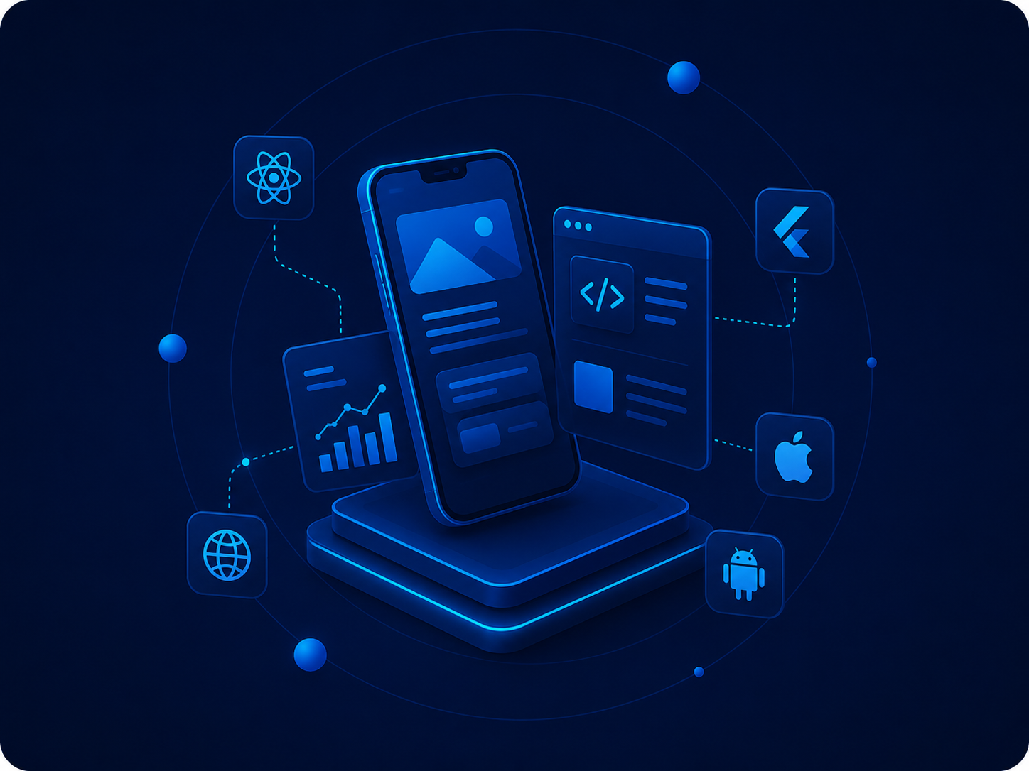 Web and mobile application development illustration